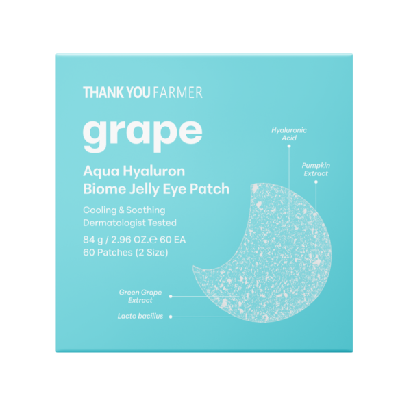 Patchuri pentru ochi Grape Aqua Hyaluron Biome Jelly, 60buc(2marimi)/84g, Thank You Farmer