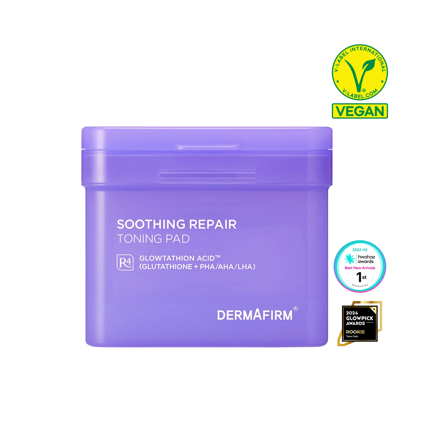 Dischete exfoliante îmbibate cu Glutation si PHA/AHA/LHA, Soothing Repair Toning Pad R4, 180ml/70buc, Dermafirm