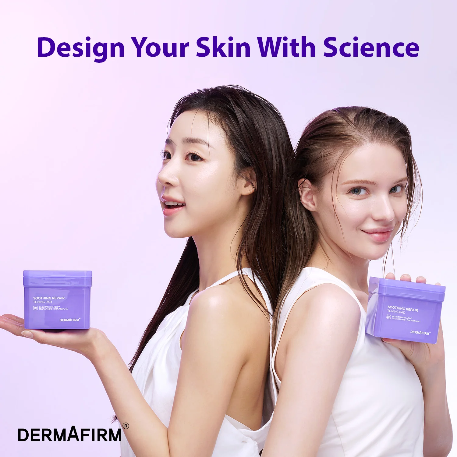 Dischete exfoliante îmbibate cu Glutation si PHA/AHA/LHA, Soothing Repair Toning Pad R4, 180ml/70buc, Dermafirm