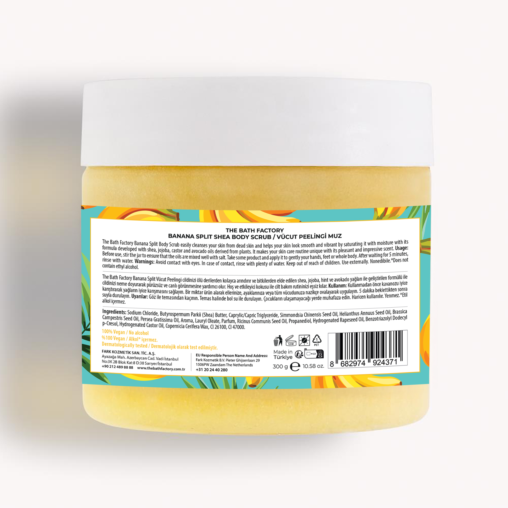 Scrub pentru corp Banana Split The Bath Factory, 300gr
