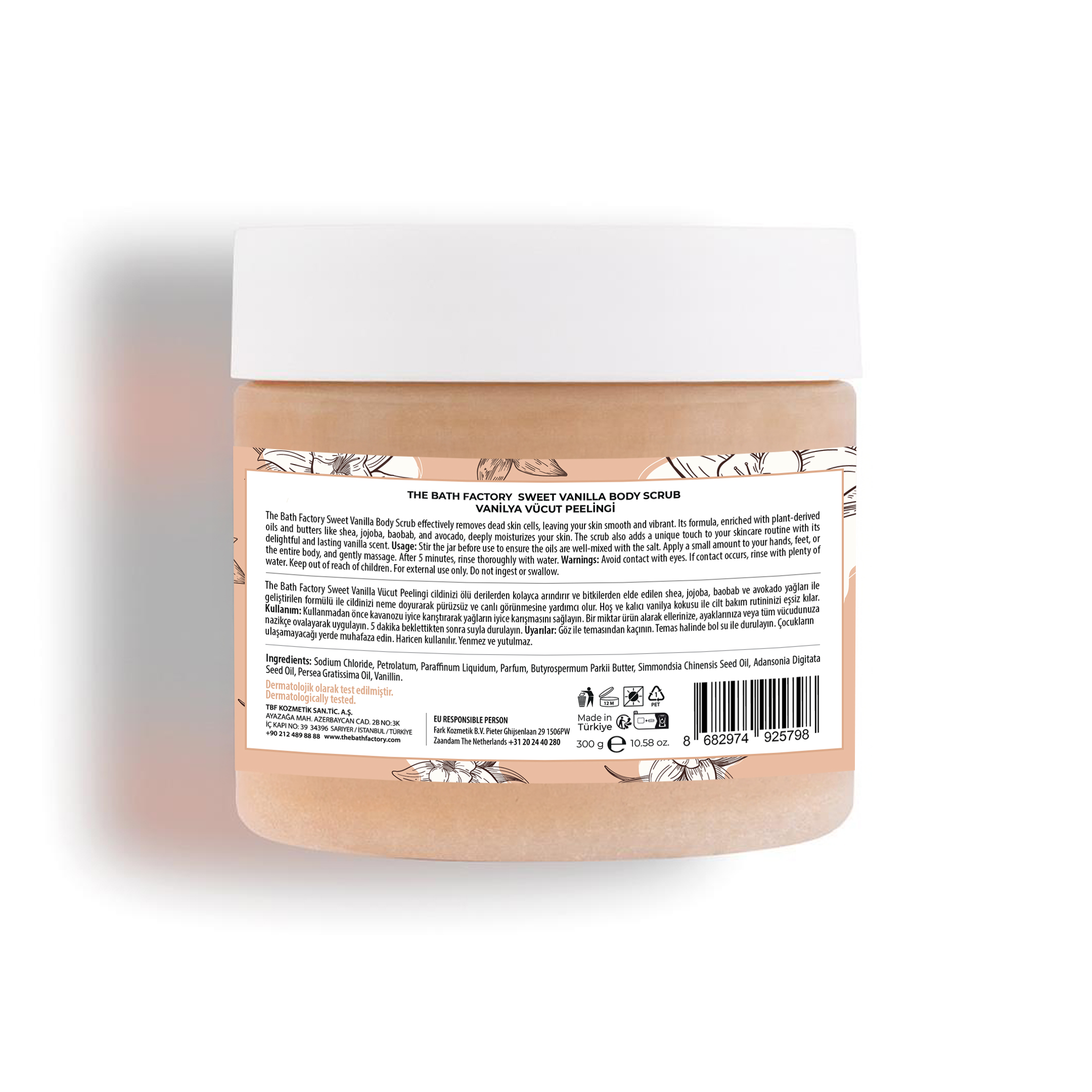 Scrub pentru corp Sweet Vanilla, The Bath Factory, 300gr