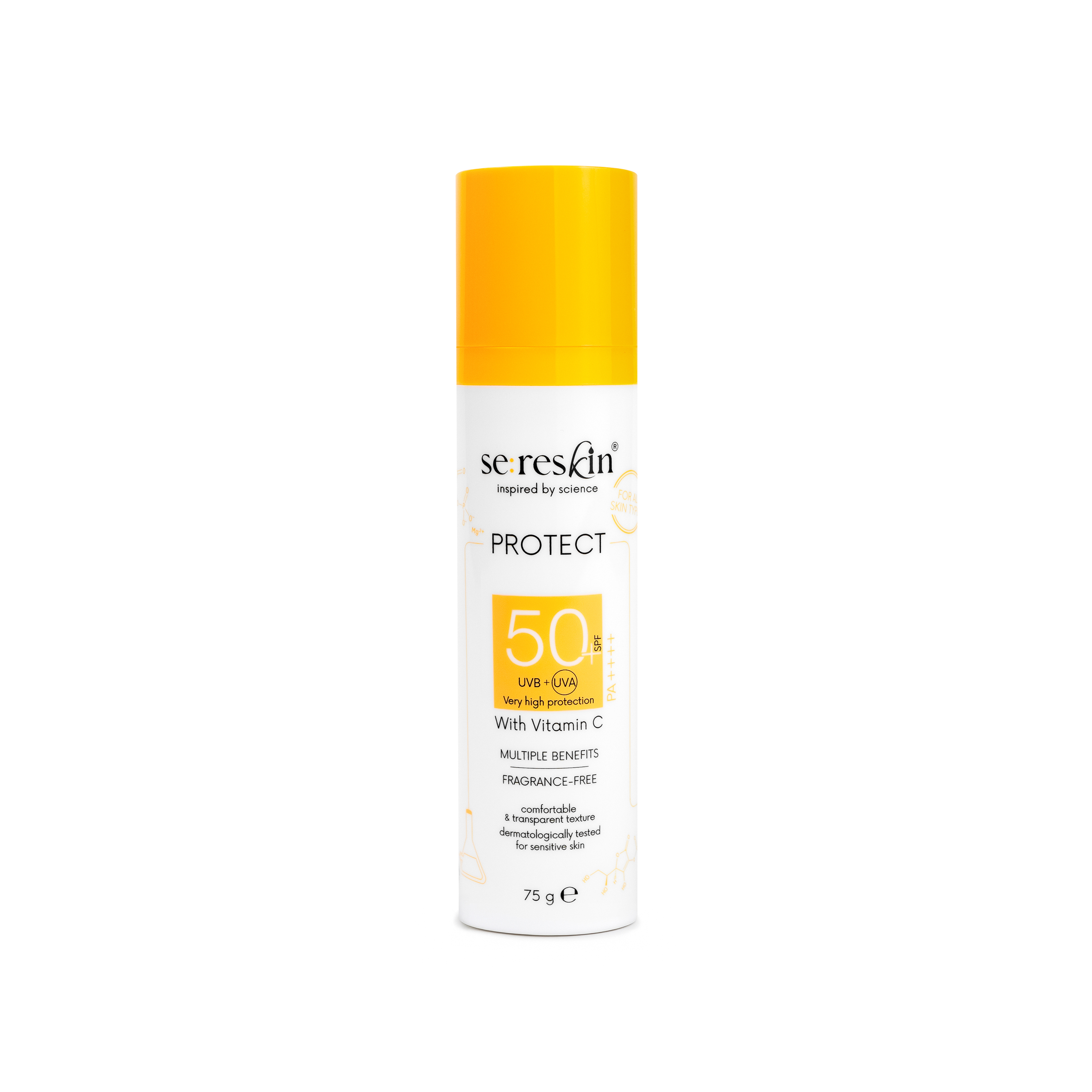 Crema protectie solara SPF50+ si Vitamina C Protect, 75g, Se:Reskin