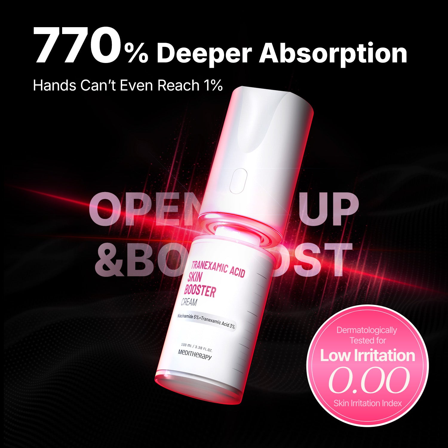 Crema Tranexamic Acid Skin Booster + Dispozitiv cu microcurent, 100ml, Meditherapy