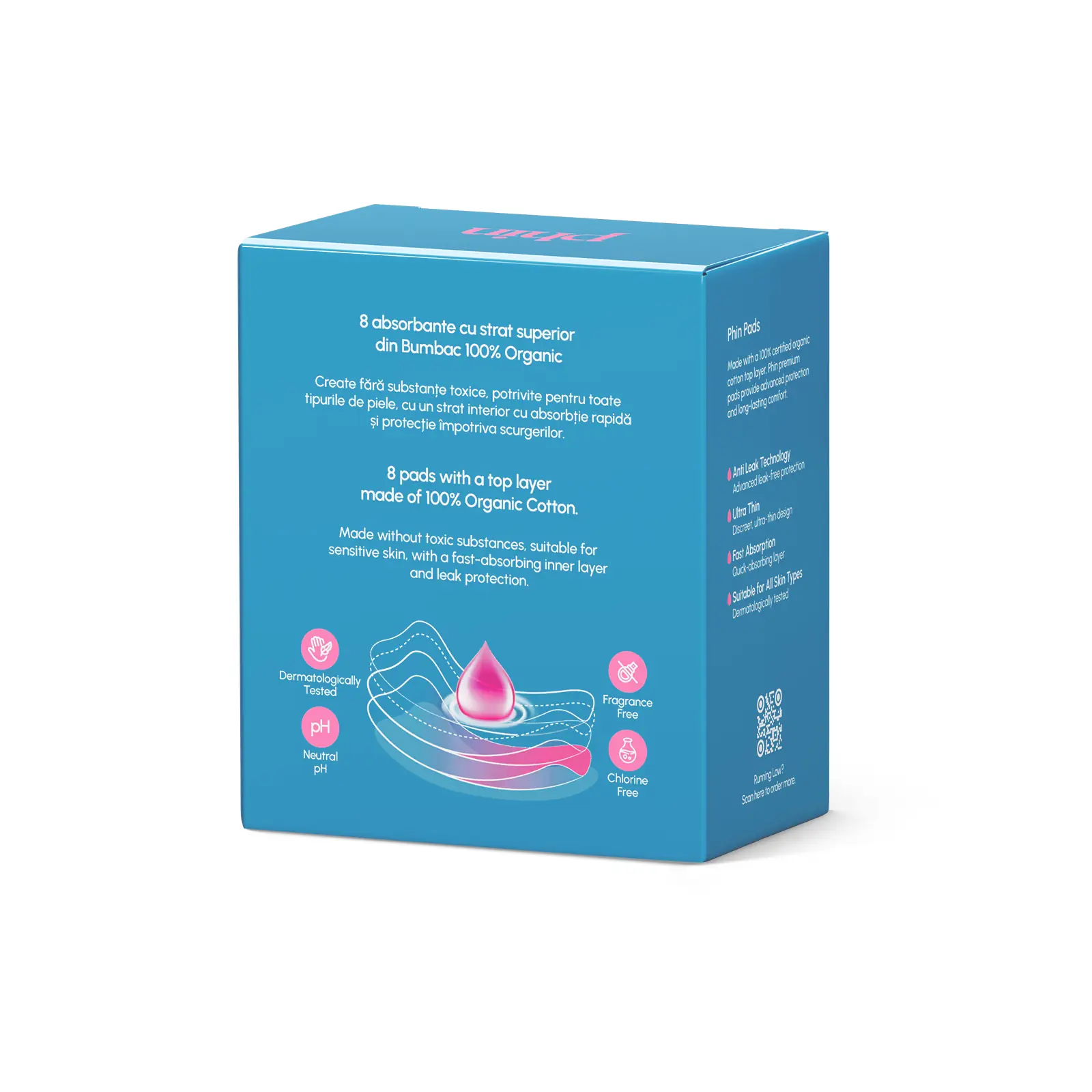 Absorbante de noapte din Bumbac Organic, 8buc, Phin