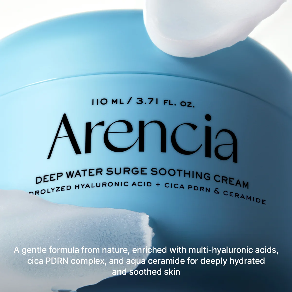 Cremă hidratantă și calmantă cu Cica PDRN si ceramide, Deep Water Surge Soothing Cream, 110ml, Arencia