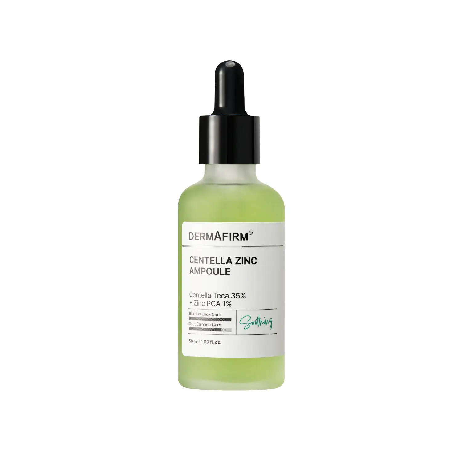 Ser calmant pentru ten cu imperfecțiuni cu 35% Centella Asiatica și Zinc PCA, Centella Zinc Ampoule, 50 ml, Dermafirm