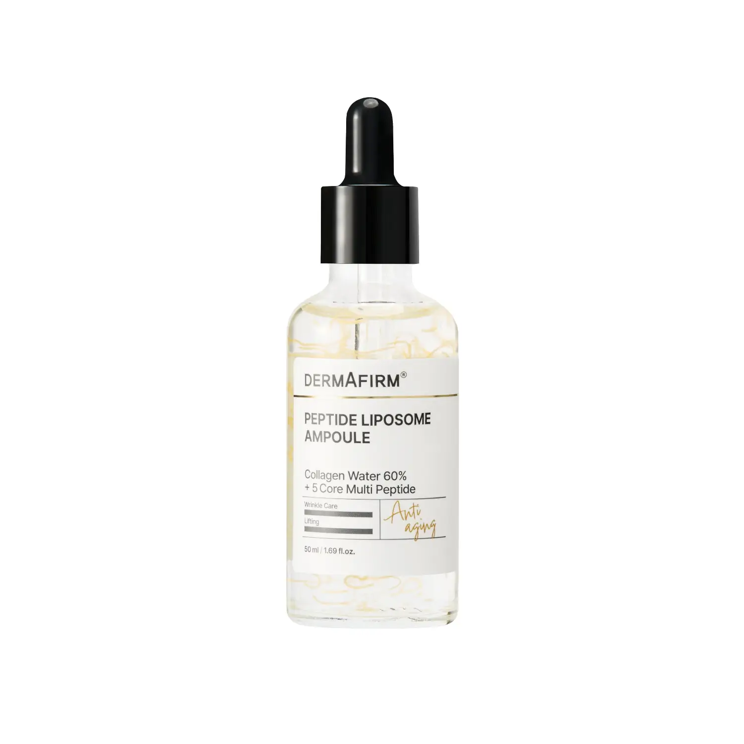 Ser intens pentru fermitate cu 60% apă cu colagen și 5 peptide, Peptide Liposome Ampoule, 50 ml, Dermafirm