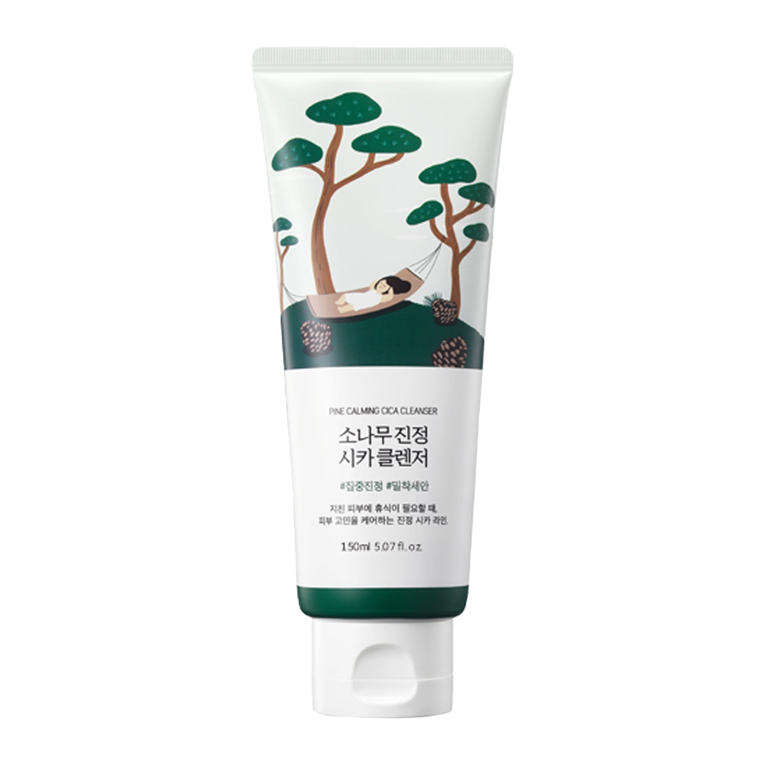 Spumă calmantă pentru curățarea tenului, Pine Calming Cica Cleanser, 150 ml, Round Lab