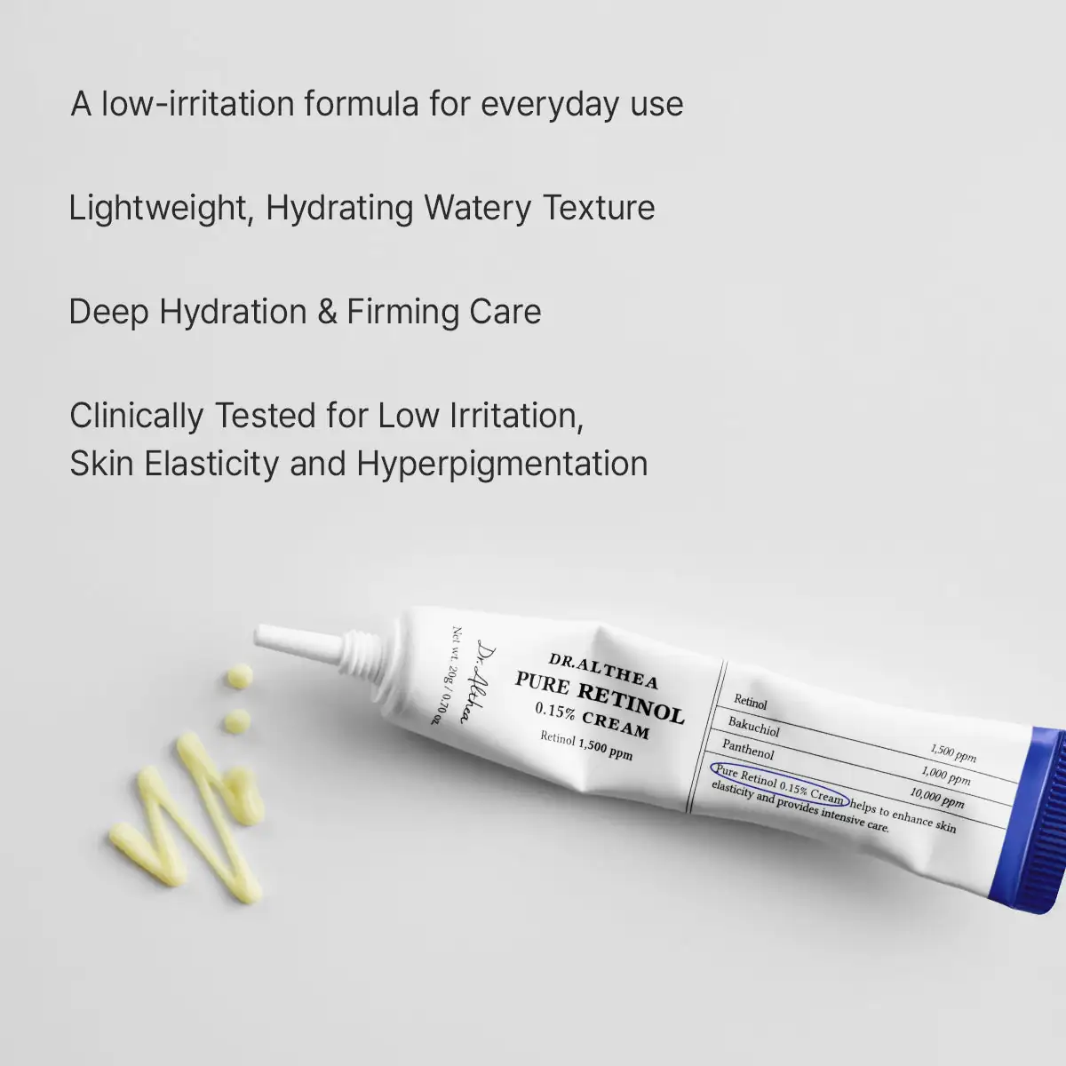 Cremă de față anti-aging cu retinol 0,15%, bakuchiol, Pure Retinol 0.15% Cream, 20g, Dr. Althea