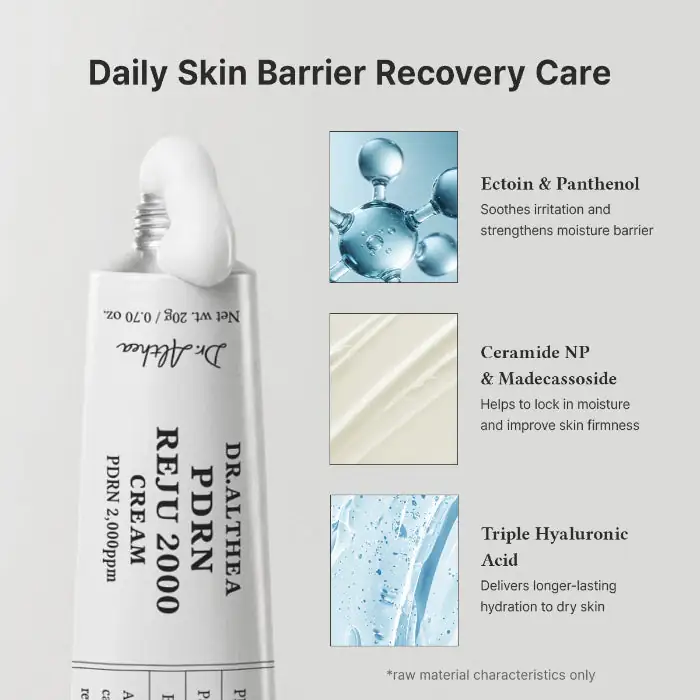 Cremă de față calmantă și reparatoare cu PDRN și peptide, PDRN Reju 2000 Cream, 20ml, Dr. Althea