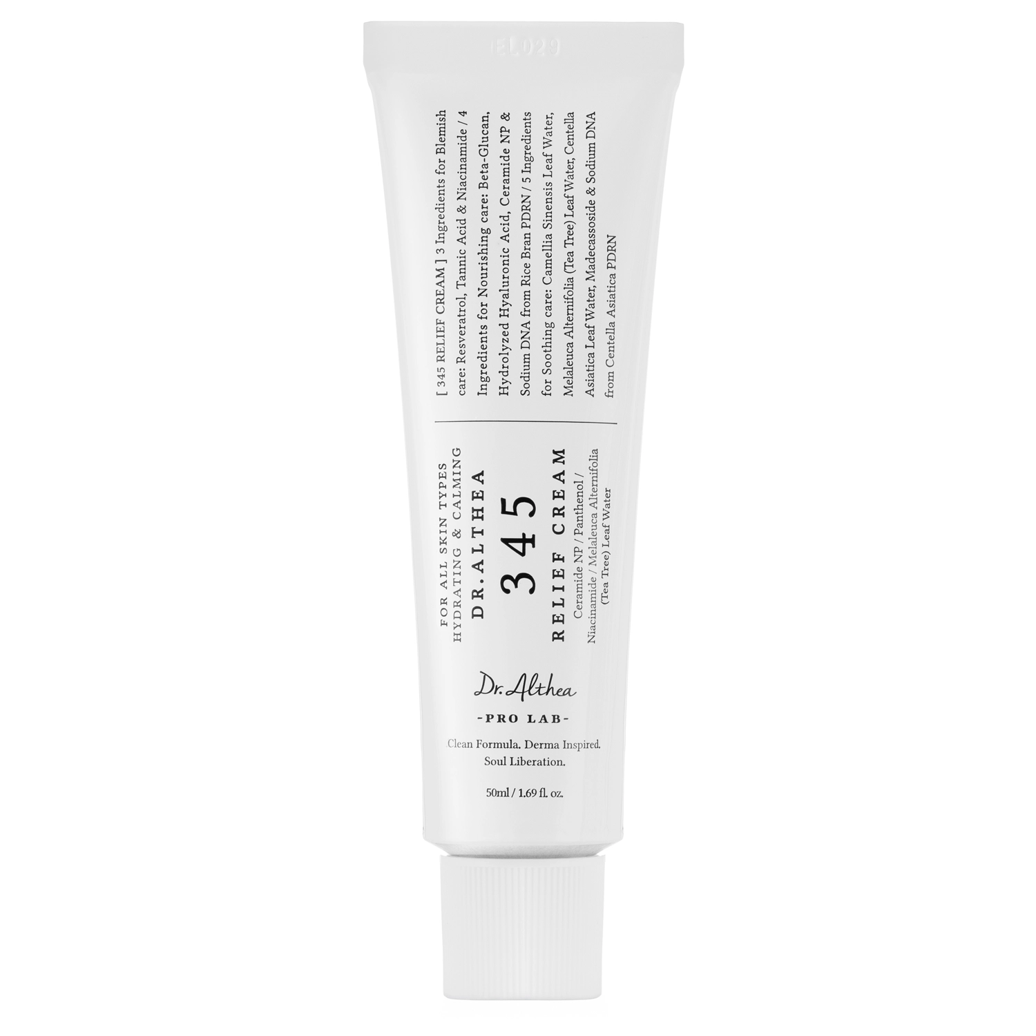 Cremă de față cu resveratrol, pantenol și Centella asiatica, 345 Relief Cream, 50 ml, Dr. Althea
