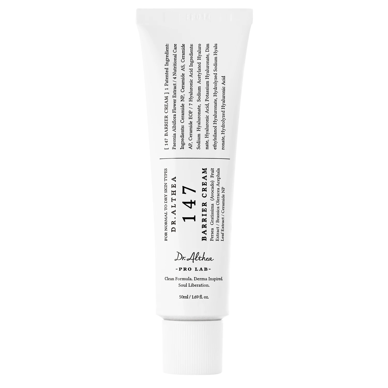 Cremă de față hidratantă cu ceramide, 147 Barrier Cream, Azulene 147HA Intensive Soothing, 50 ml, Dr. Althea