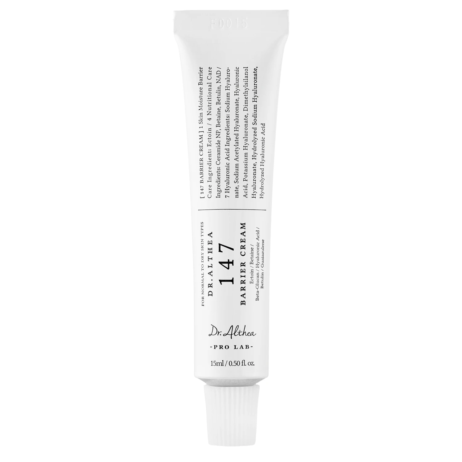 Cremă de față reparatoare cu ectoină și ceramide, 147 Barrier Cream, Intensely Soothing Face Cream, 15 ml, Dr. Althea