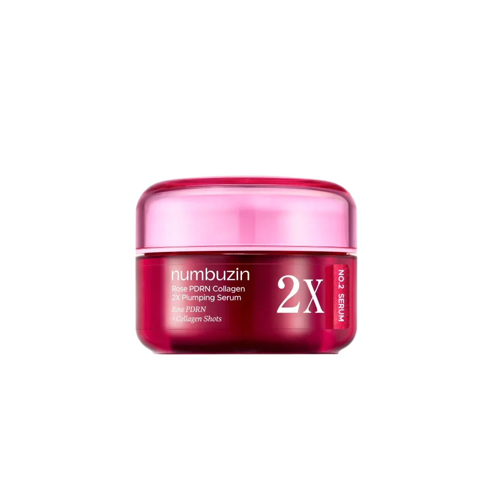 Ser de față pentru hidratare, fermitate și luminozitate cu pdrn, colagen și niacinamide, No.2 Rose PDRN Collagen 2X Plumping Serum, 30 ml, Numbuzin