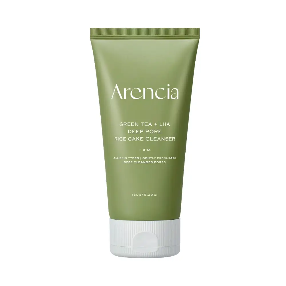 Cleanser pentru față cu ceai verde, lha și acid salicilic, Green Tea + LHA Deep Pore Rice Cake Cleanser, 150ml, Arencia