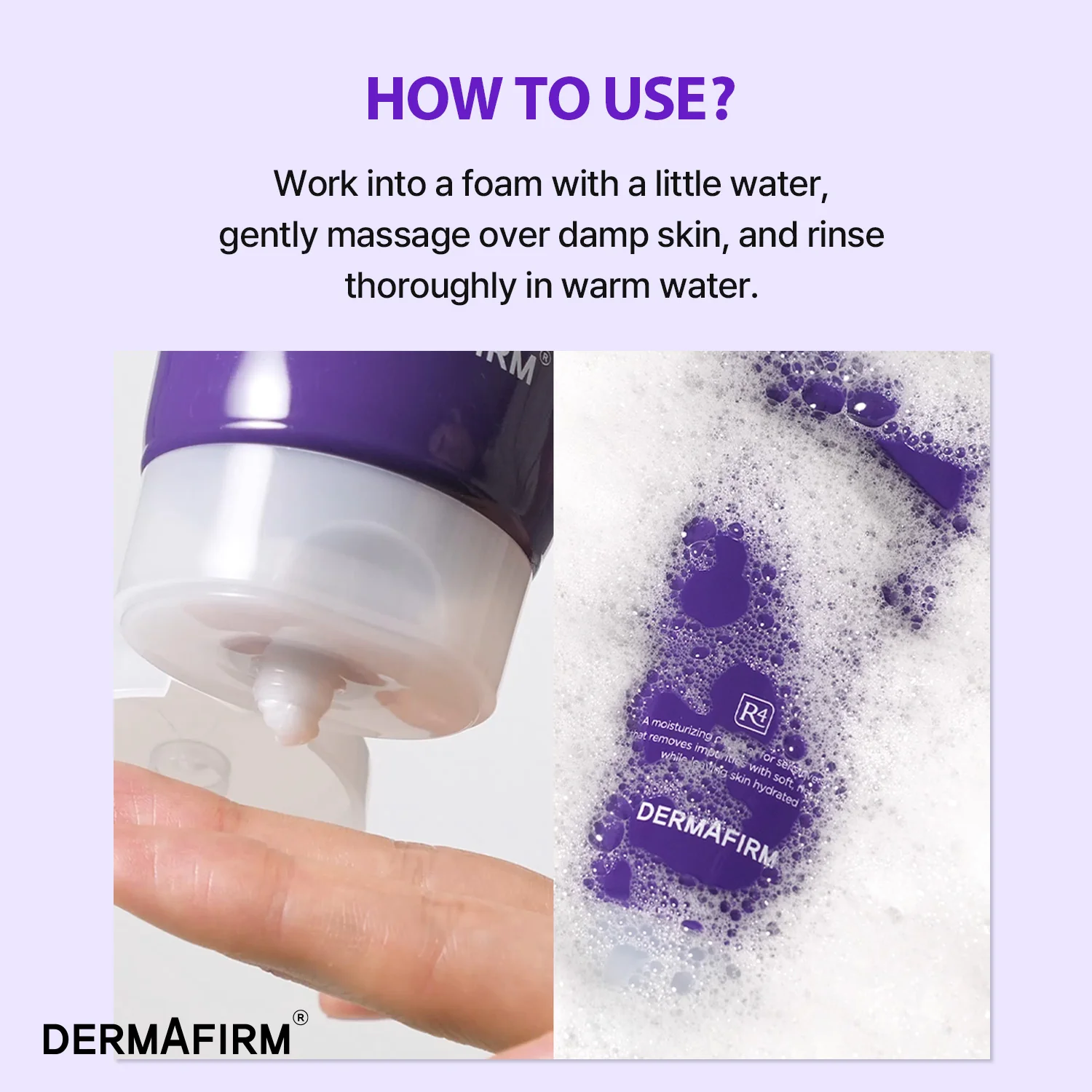 Gel de curățare hidratant și reparator, Hydra Repair Cleanser R4 Perilla Purple, 120g, Dermafirm