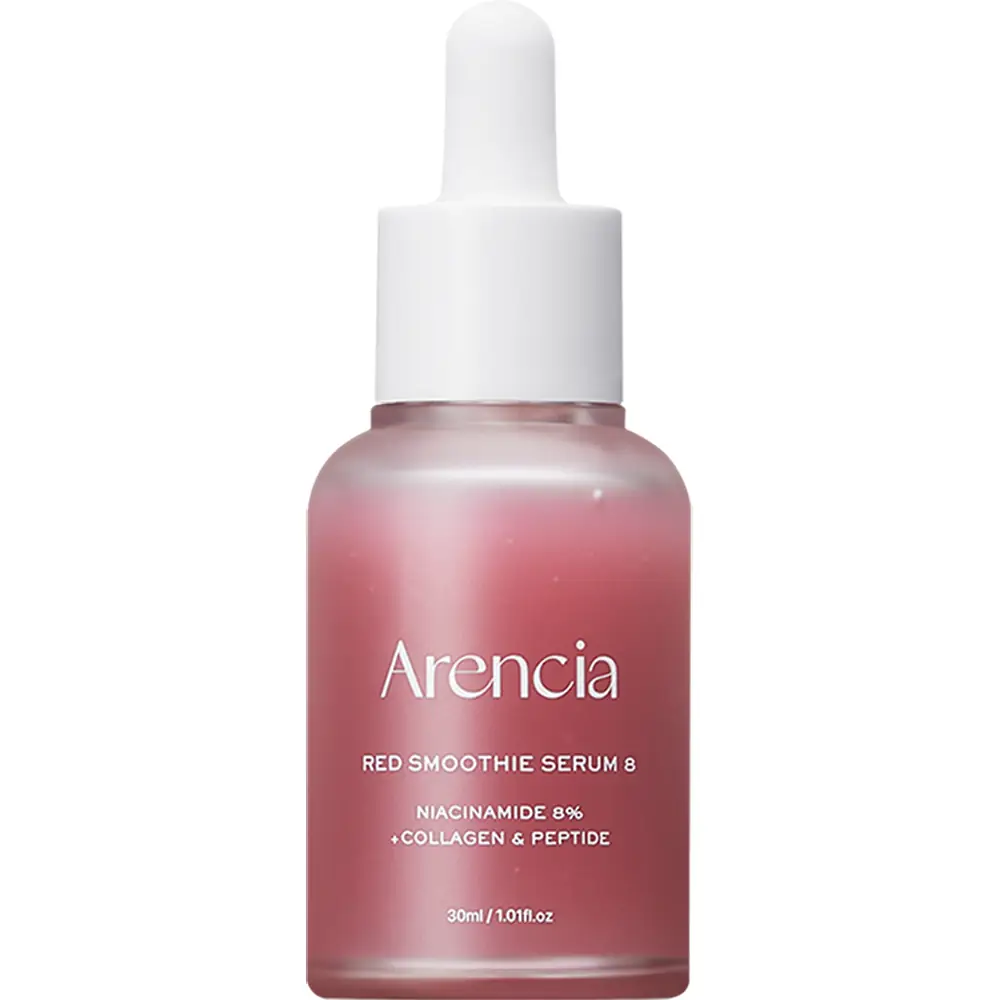 Ser de față pentru fermitate și diminuarea aspectului porilor cu niacinamide, colagen și extract de măceșe, Fresh Red Smoothie Serum 8, 30ml, Arencia